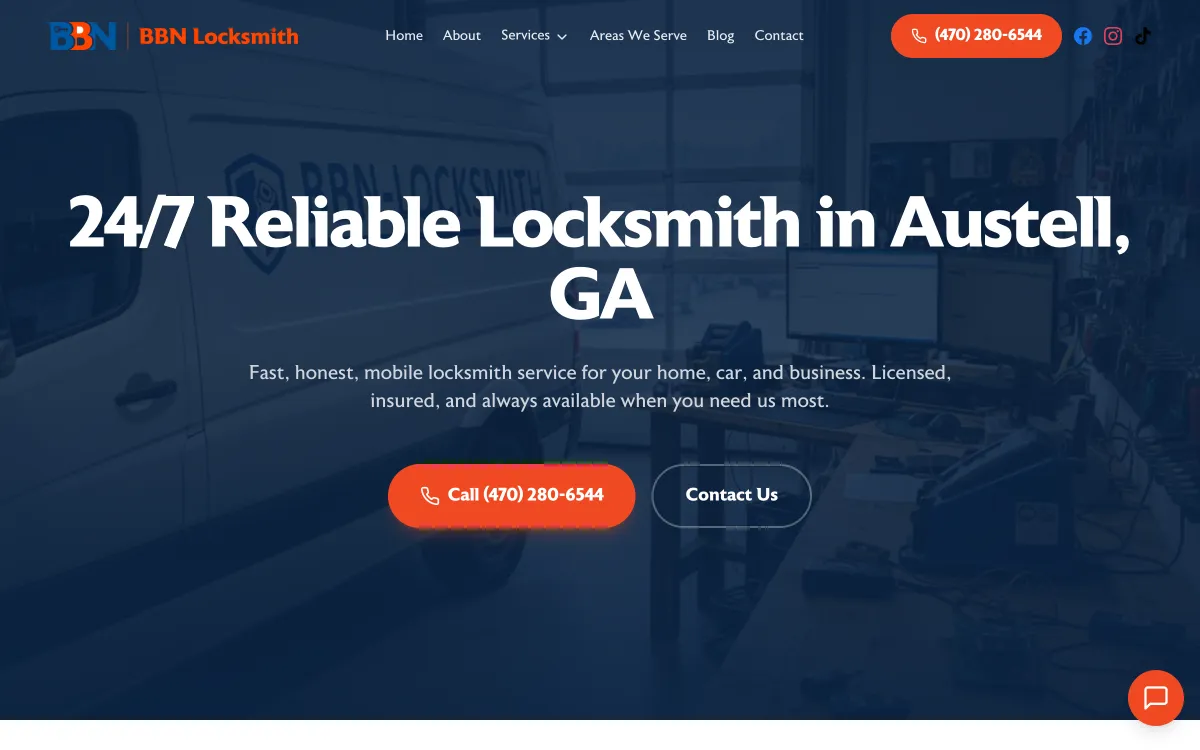 BBN Locksmith website designed by Insiible Consulting